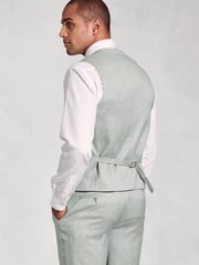 Brook Taverner Green Textured Occasion Suit Waistcoat - Image 2 of 2