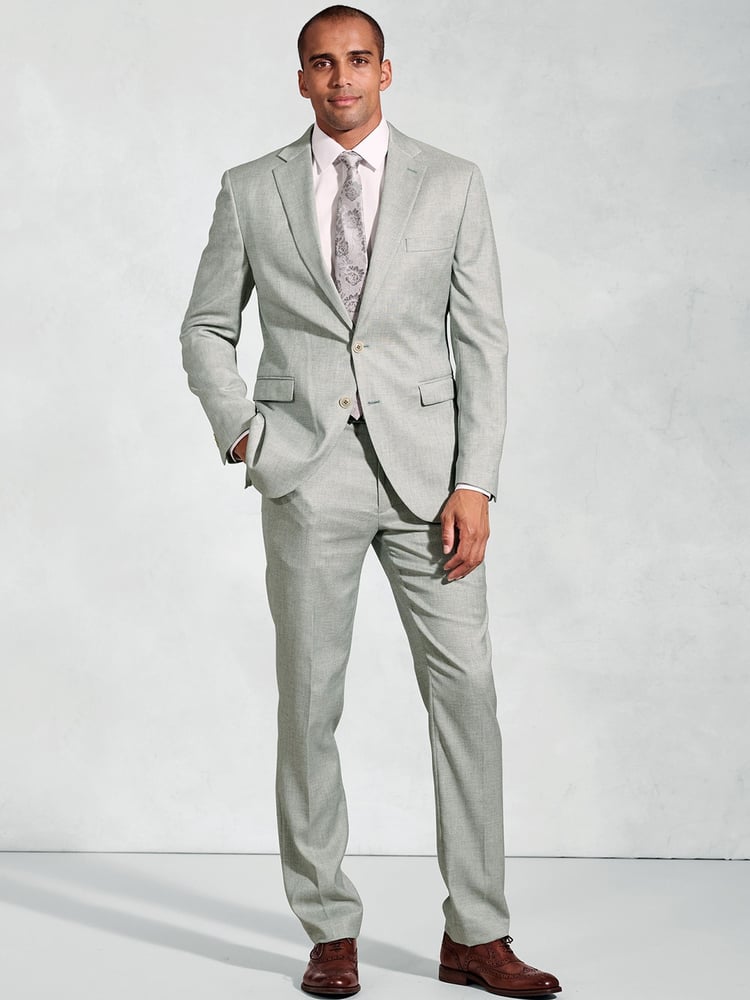 Brook Taverner Green Textured Occasion Suit Jacket - Image 1 of 6