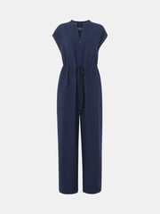 Whistles Blue Sleeveless Drawstring Jumpsuit - Image 5 of 5