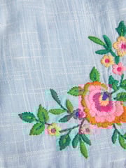 Monsoon Blue Floral Embroidered Slub Shorts - Image 3 of 3