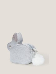 Monsoon Silver Faux Fur Pom Pom Bunny Bag - Image 2 of 4