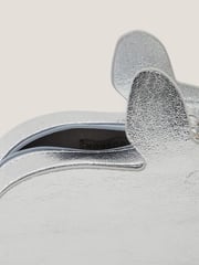 Monsoon Silver Faux Fur Pom Pom Bunny Bag - Image 4 of 4