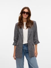 VERO MODA Grey Textured Ruched Sleeve Jacket - Image 3 of 5