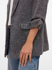 VERO MODA Grey Textured Ruched Sleeve Jacket - Image 4 of 5