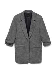 VERO MODA Grey Textured Ruched Sleeve Jacket - Image 5 of 5