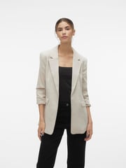 VERO MODA Cream Textured Ruched Sleeve Jacket - Image 1 of 5
