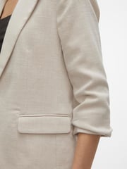 VERO MODA Cream Textured Ruched Sleeve Jacket - Image 4 of 5