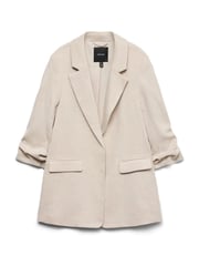 VERO MODA Cream Textured Ruched Sleeve Jacket - Image 5 of 5