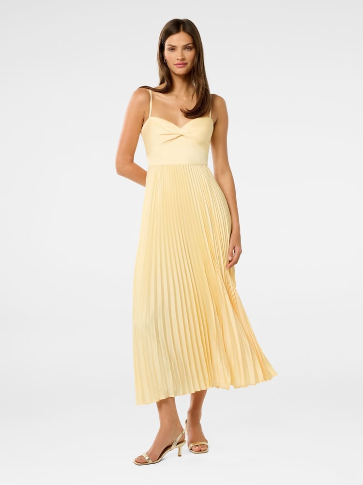 Forever New Yellow Chloe Pleated Midi Dress - Image 1 of 5