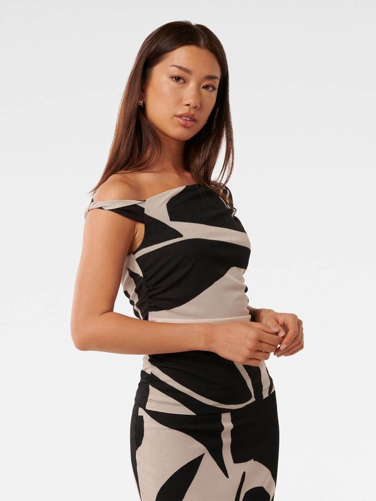 Forever New Black Mia Mesh Twist Side Top - Image 5 of 5