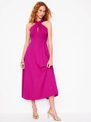 Boden Pink Cross Front Ponte Dress - Image 5 of 6