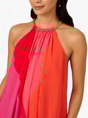 Adrianna Papell Red Color Block Chiffon Dress - Image 4 of 6