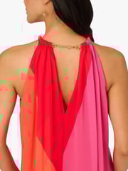 Adrianna Papell Red Color Block Chiffon Dress - Image 5 of 6