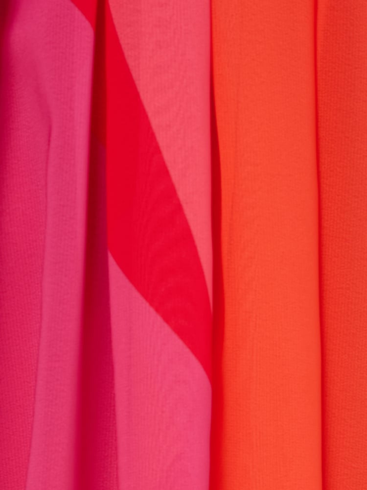 Adrianna Papell Red Color Block Chiffon Dress - Image 6 of 6