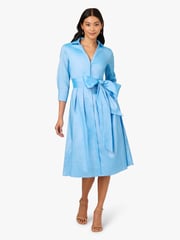 Adrianna Papell Blue Taffeta Shirt Dress - Image 2 of 7