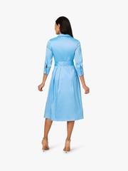 Adrianna Papell Blue Taffeta Shirt Dress - Image 3 of 7