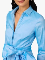 Adrianna Papell Blue Taffeta Shirt Dress - Image 5 of 7