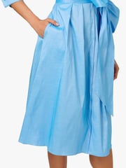 Adrianna Papell Blue Taffeta Shirt Dress - Image 6 of 7