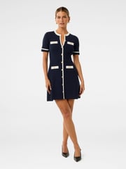 Forever New Blue Kerry Petite Contrast Knitted Mini Dress - Image 5 of 5
