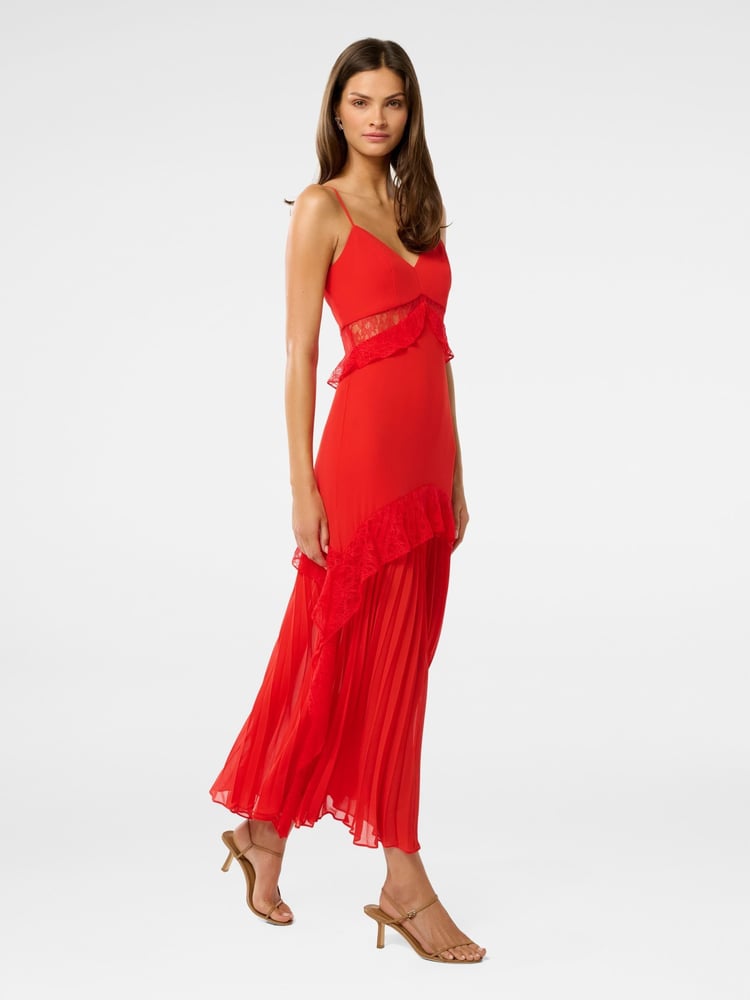 Forever New Red Lara Pleated Ruffle Maxi Dress - Image 5 of 5