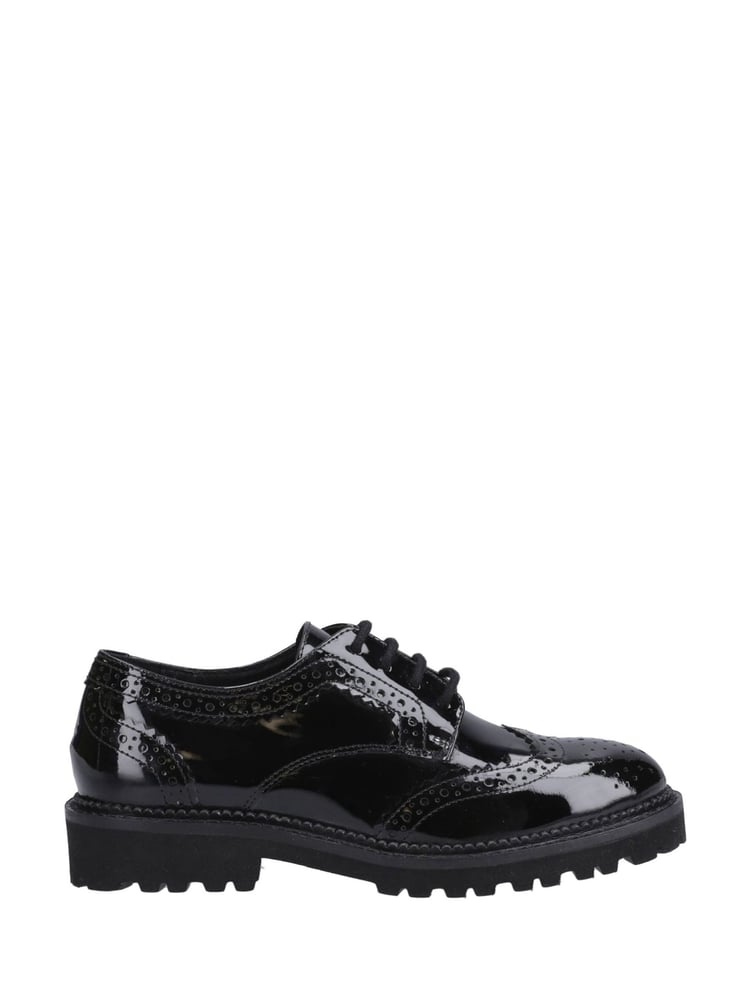 Hush Puppies Senior Gabi Lace Up Patent Black Shoes - Image 1 of 3
