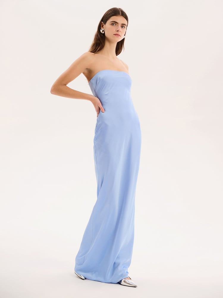 Omnes Blue Amdra Strapless Bandeau Maxi Dress - Image 2 of 5 Omnes Blue Amdra Strapless Bandeau Maxi Dress - Image 2 of 5