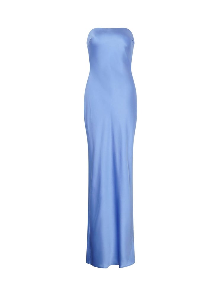 Omnes Blue Amdra Strapless Bandeau Maxi Dress - Image 5 of 5