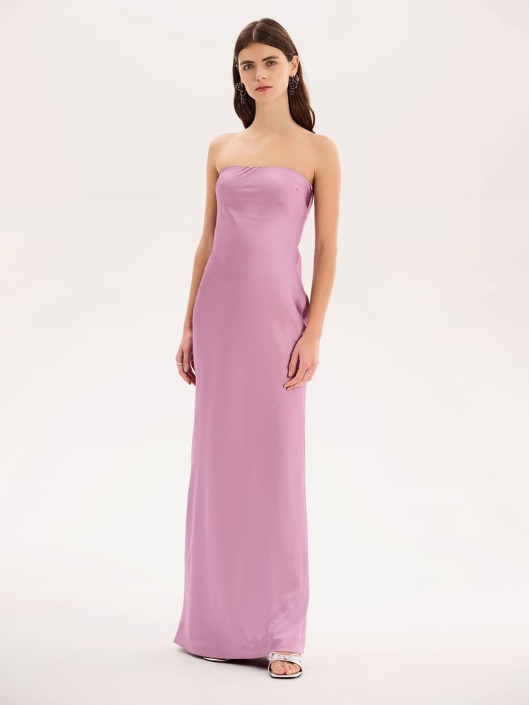 Omnes Purple Amdra Strapless Bandeau Maxi Dress - Image 2 of 5