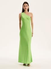 Omnes Green Uma One Shoulder Maxi Dress - Image 1 of 5