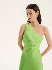 Omnes Green Uma One Shoulder Maxi Dress - Image 4 of 5
