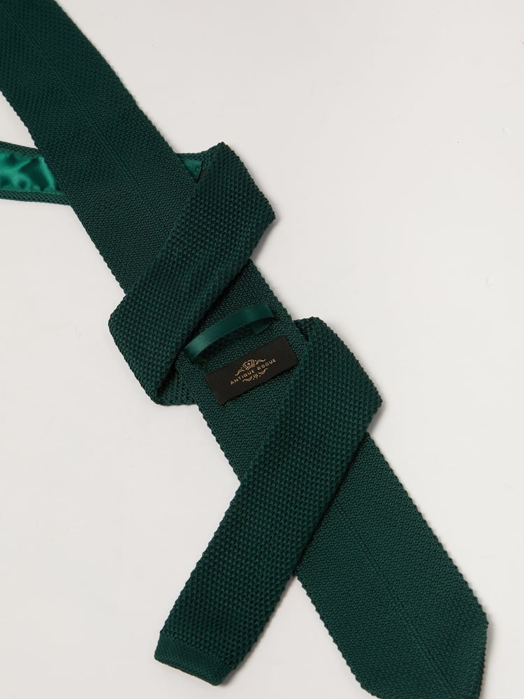 Antique Rogue Green Knitted Tie - Image 2 of 4