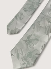 Antique Rogue Green Summer Floral Tie - Image 4 of 4