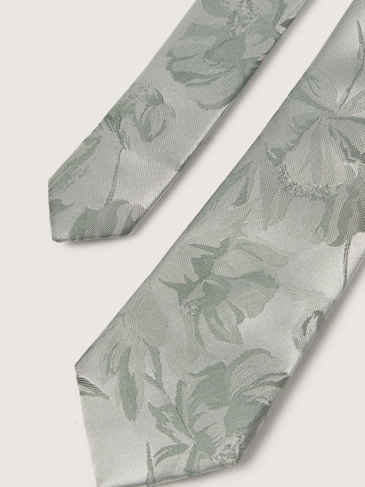 Antique Rogue Green Summer Floral Tie - Image 4 of 4