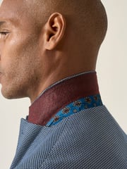 Skopes Blue Tailored Fit Doug Check Blazer Jacket - Image 4 of 7