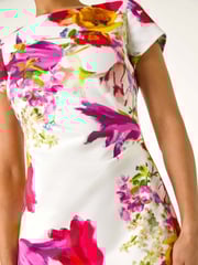 Roman White Floral Scuba Shift Dress - Image 5 of 5