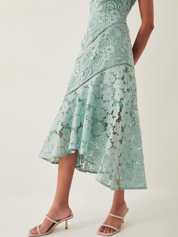 Monsoon Green Gianna Sleeveless Lace Midi Dress - Image 2 of 5