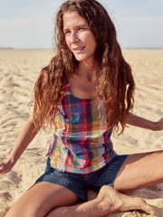 Seasalt Cornwall Multi Relaxed Fit Hares Tail 100% Organic Cotton Vest - Image 1 of 9