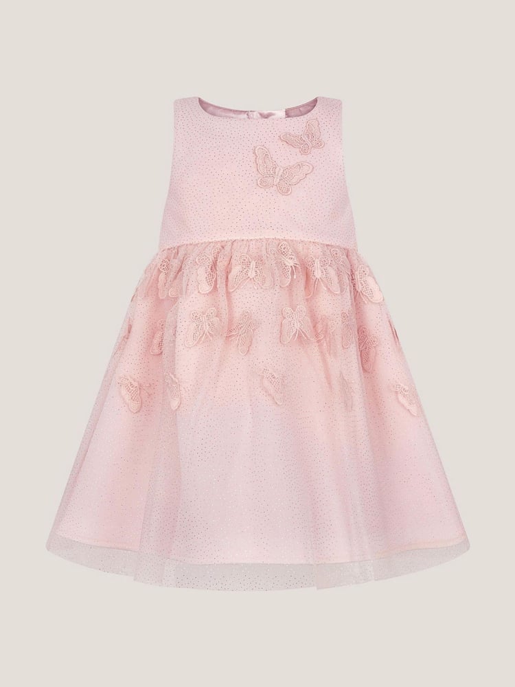 Monsoon Pink Baby Mapel Butterfly Tulle Dress - Image 1 of 3
