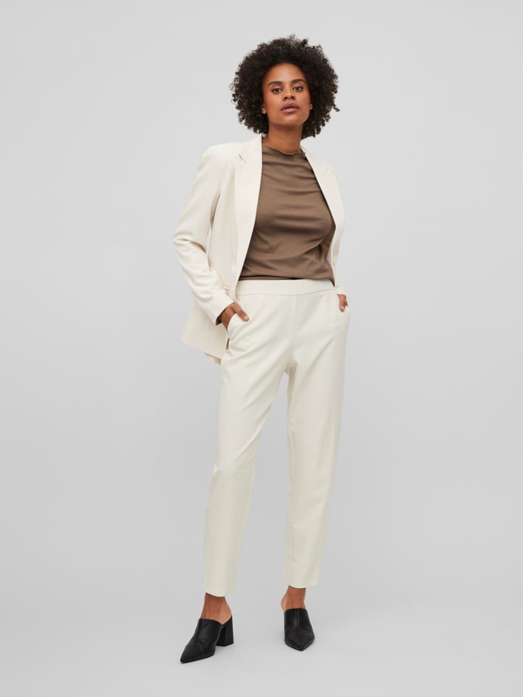 VILA Cream Carrie Suit Trousers - Image 2 of 7