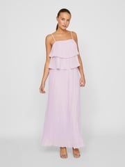 VILA Purple Pleated Plisse Occasion Dress - Image 1 of 6