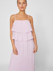 VILA Purple Pleated Plisse Occasion Dress - Image 3 of 6