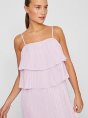 VILA Purple Pleated Plisse Occasion Dress - Image 4 of 6