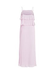 VILA Purple Pleated Plisse Occasion Dress - Image 6 of 6