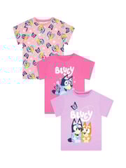 Character Pink Girls 100% Cotton T-Shirts 3 Pack - Image 1 of 6