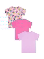 Character Pink Girls 100% Cotton T-Shirts 3 Pack - Image 2 of 6