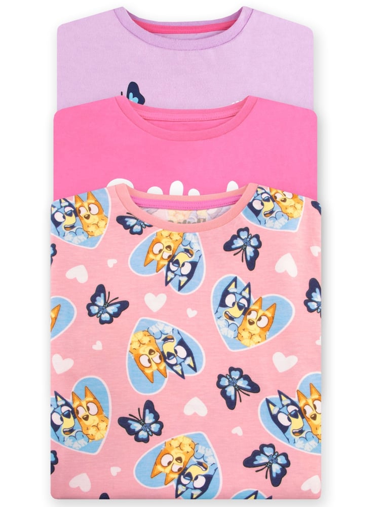 Character Pink Girls 100% Cotton T-Shirts 3 Pack - Image 6 of 6