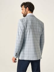 Skopes Blue Tailored Fit Aspen Puppytooth Check Blazer Jacket - Image 2 of 7