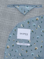 Skopes Blue Tailored Fit Aspen Puppytooth Check Blazer Jacket - Image 7 of 7