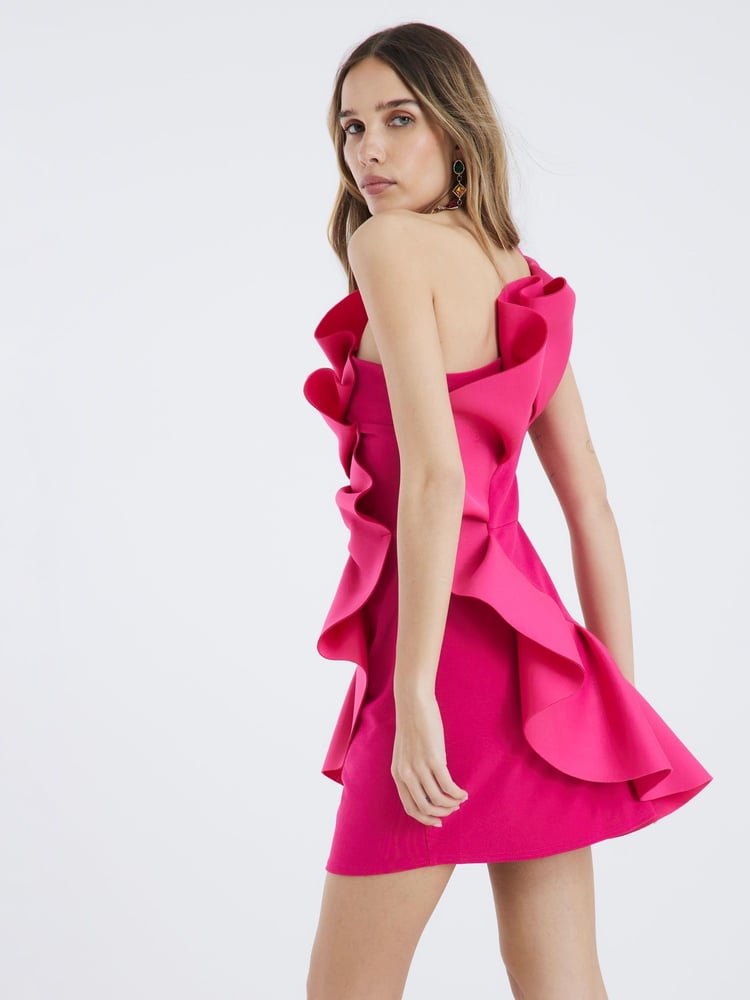 River Island Pink 3D Scuba Foam Mini Dress - Image 2 of 4