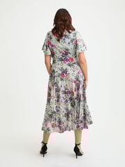 Scarlett & Jo Silver Liz Grey Multi Bolero Wrap Bodice Midi Dress - Image 4 of 4